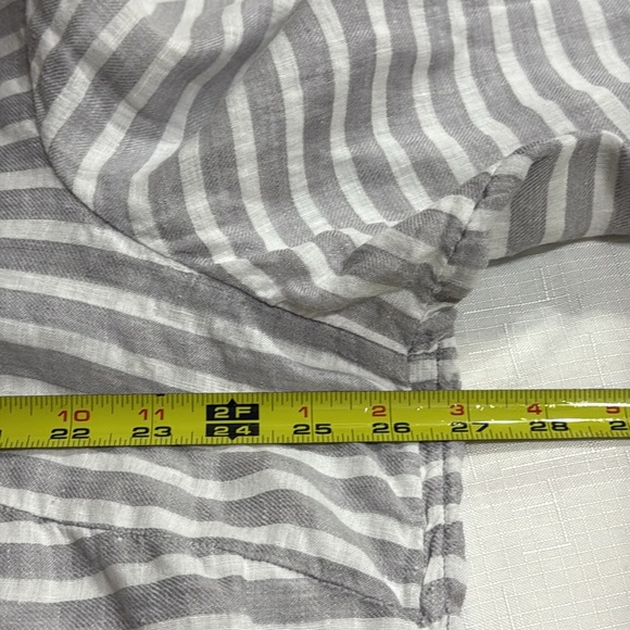 (T4) Coldwater Creek Women's 100% Linen Striped V-Neck Beach Tunic Top, Size 2X - Picture 8 of 12